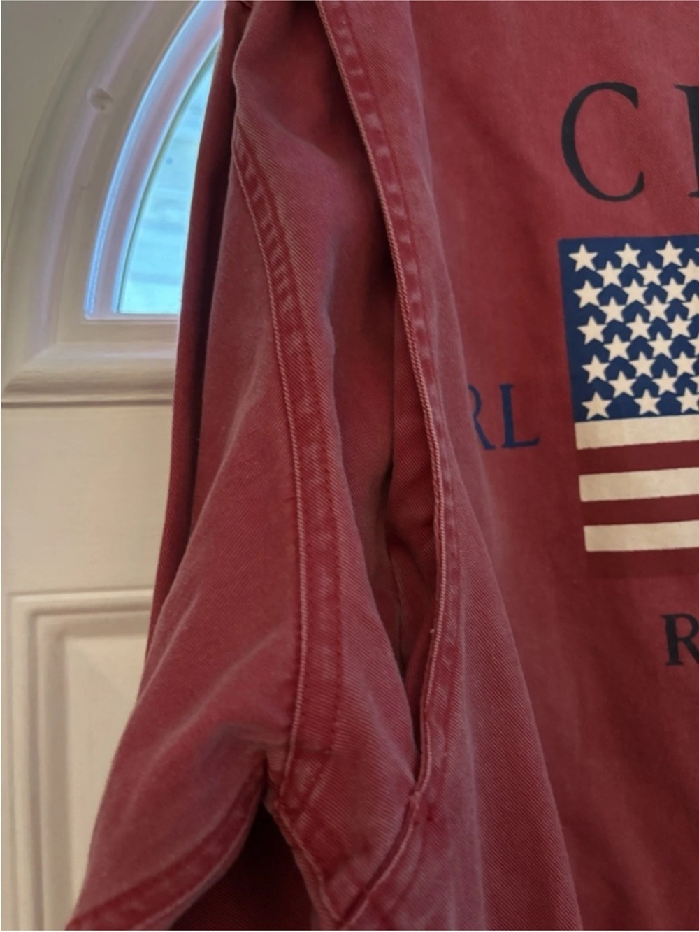 90S Rare Vintage Men’s Chaps Ralph Lauren Red American Flag Denim Jacket Sz M - Picture 10 of 12
